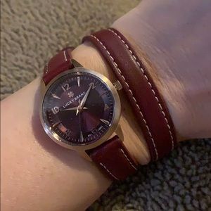 Lucky Brand leather wrap watch